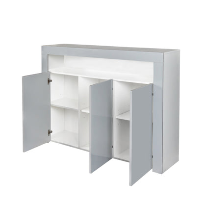 Glossy Glow Sideboard: Modern Storage Cabinet with LED Light