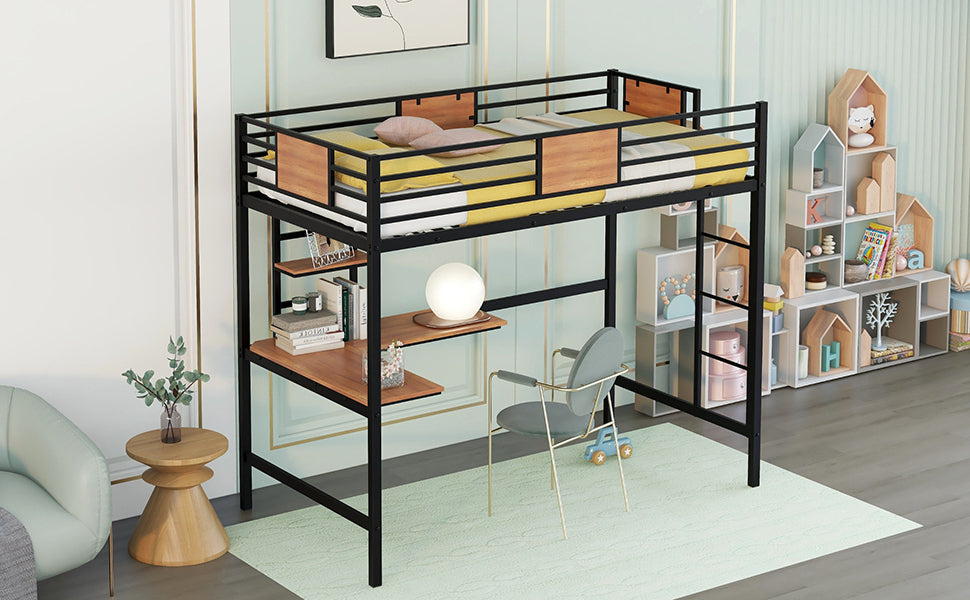 Venetian Vista Loft Bed  With Desk -Black