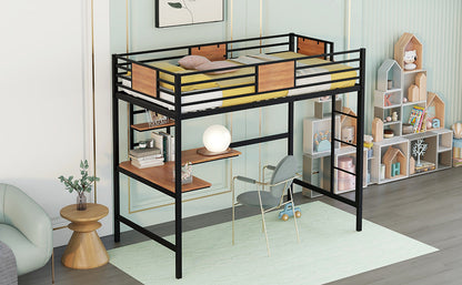 Venetian Vista Loft Bed  With Desk -Black