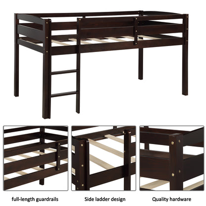Espresso Dream Twin Wood Loft Bed