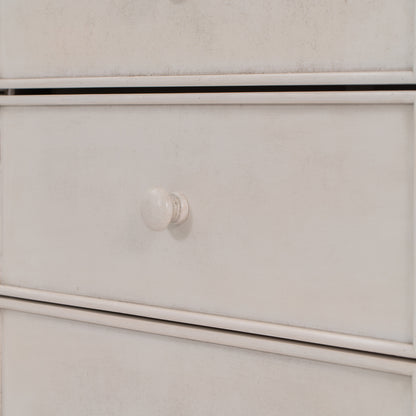 Elegant Vintage 6-Drawer Dresser: Antique White Wood Storage Cabinet