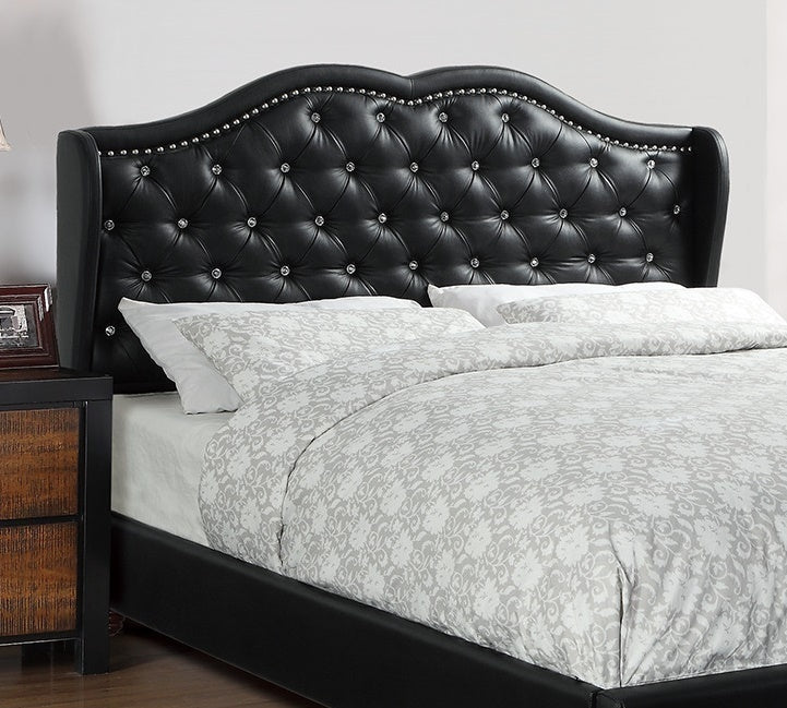 Dexter Wingback Design Queen Size Bed - Black