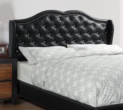 Dexter Wingback Design Queen Size Bed - Black