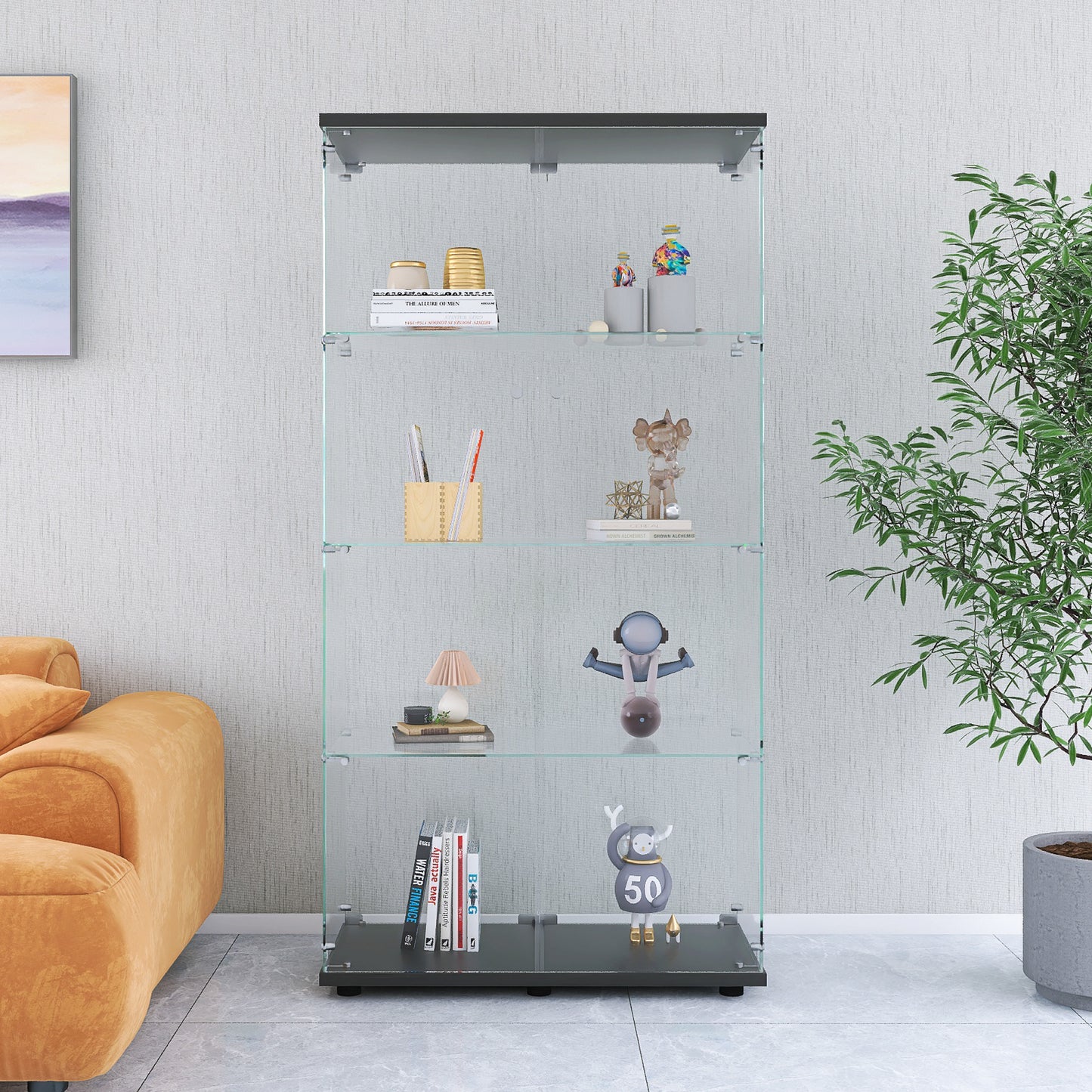 Glimmer Glass Showcase - Black