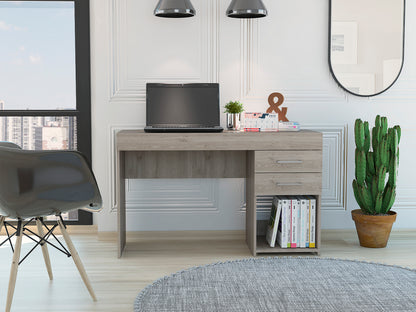 Computer Desk One Lower Shelf  - Light Gray