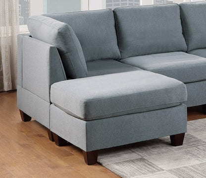Elegance Grey Linen Ottoman