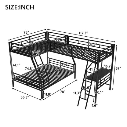 Luminous Lair Metal Twin Loft Bed with Desk