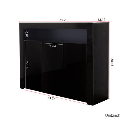 Glossy Glow Sideboard: Modern Storage Cabinet with LED Light