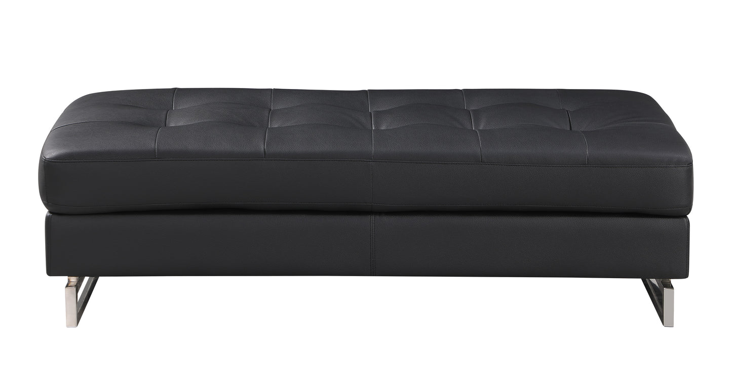 United Genuine Leather Ottoman - Black
