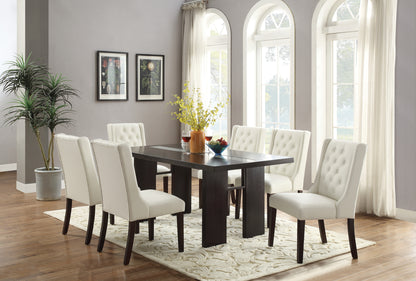 Elegant Ivory Tufted Dining Chairs