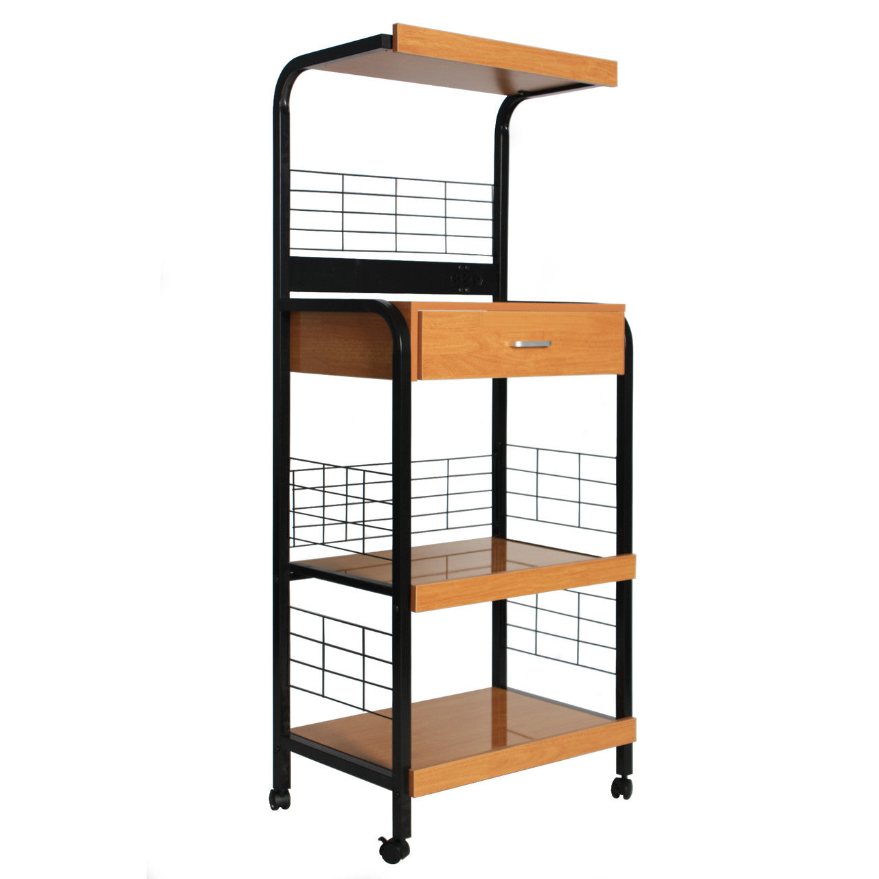 Go Green Woods Kristi Metal Frame Microwave Stand with Storage