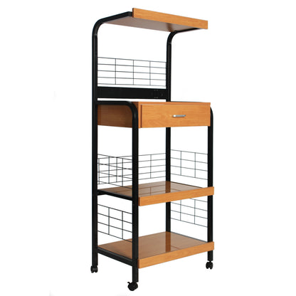 Go Green Woods Kristi Metal Frame Microwave Stand with Storage