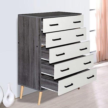 Go Green Woods Eli Mid-Century Modern 5 Drawer Chest