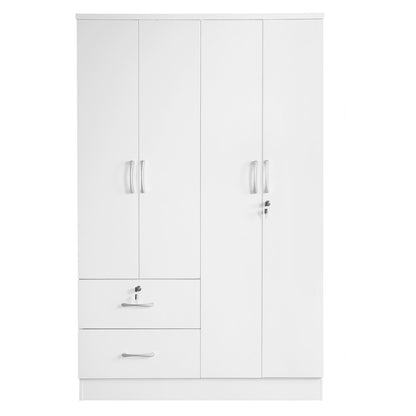 Go Green Woods Luna Modern Wood 4 Doors 2 Drawers Armoire