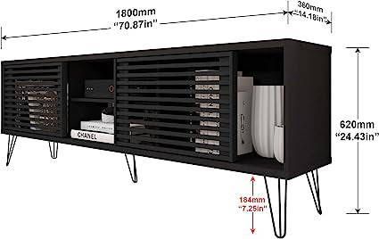 Go Green Woods Frizz Mid-Century Modern TV Stand for 70 Inch TV