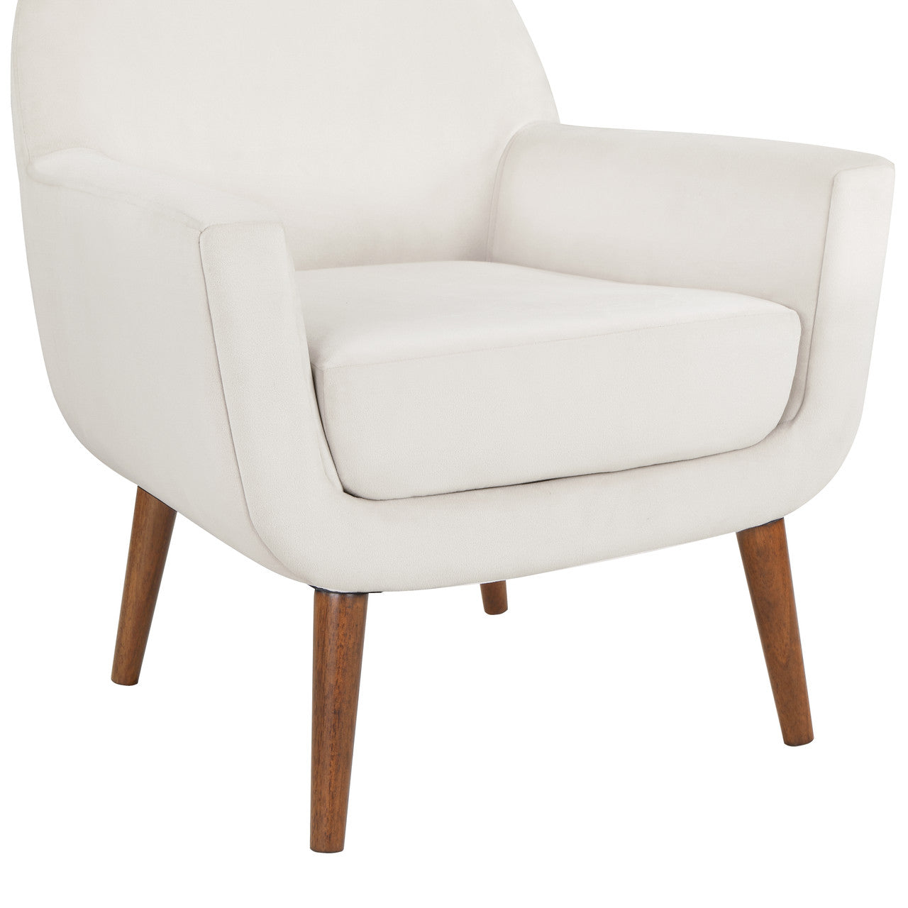 Astrid Sea Oat Velvet Mid-Century Arm Chair