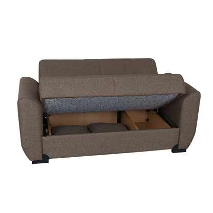 Fatima Light Brown Fabric Loveseat