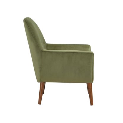 Astrid Green Velvet Mid-Century Arm Chair