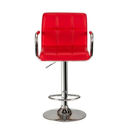 Go Green Woods Adjustable Bartstool with Metal Armrests (Red)