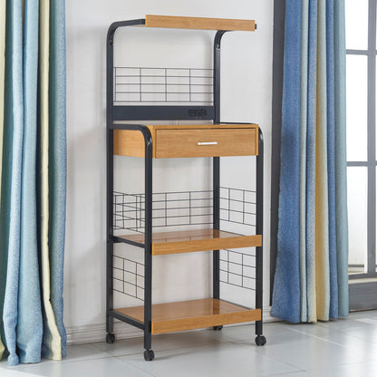 Go Green Woods Kristi Metal Frame Microwave Stand with Storage