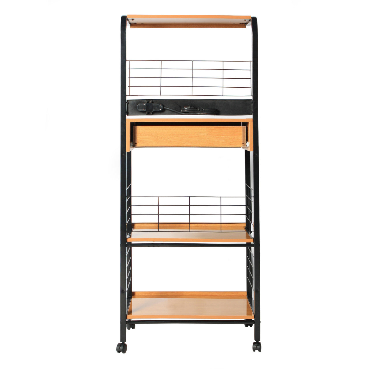 Go Green Woods Kristi Metal Frame Microwave Stand with Storage