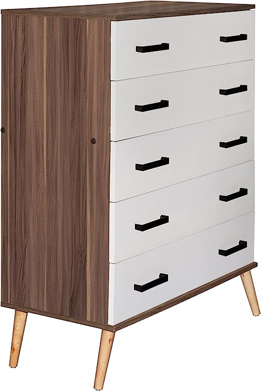 Go Green Woods Eli Mid-Century Modern 5 Drawer Chest