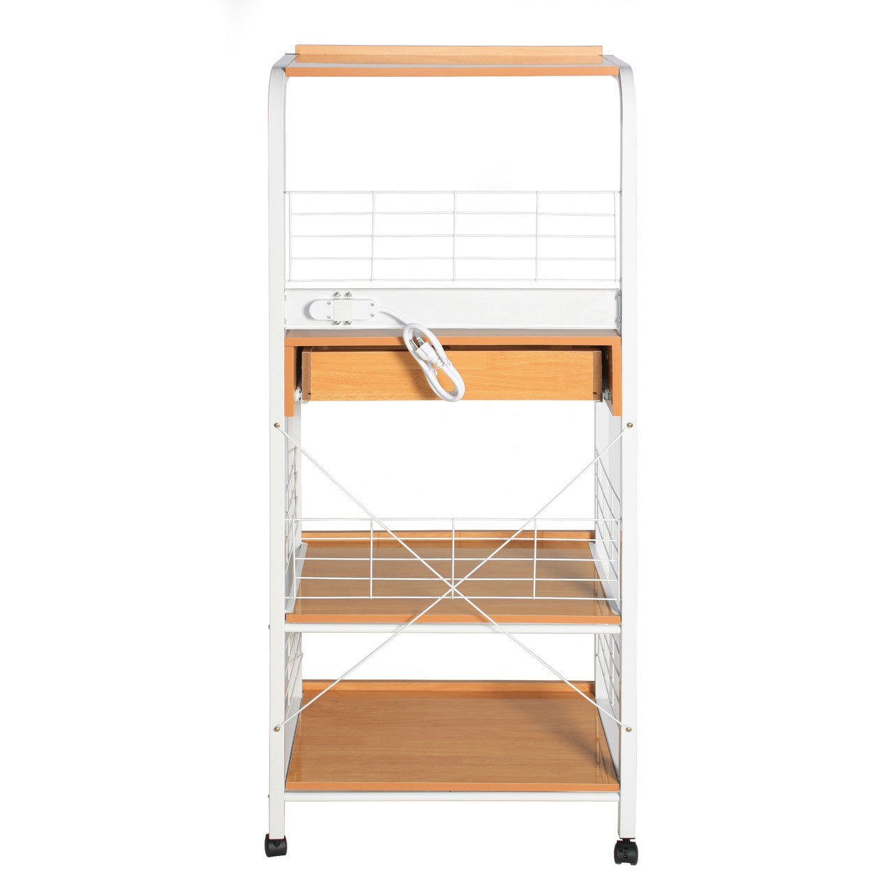 Go Green Woods Kristi Metal Frame Microwave Stand with Storage