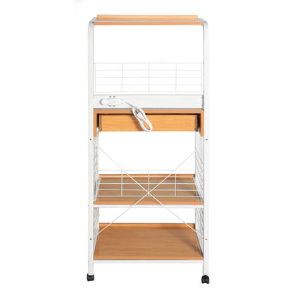 Go Green Woods Kristi Metal Frame Microwave Stand with Storage