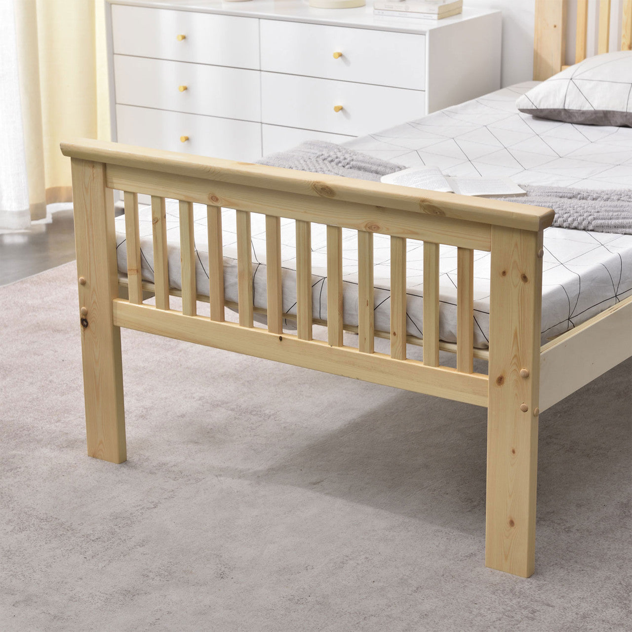 Go Green Woods Jassmine Solid Wood Platform Pine Twin Bed