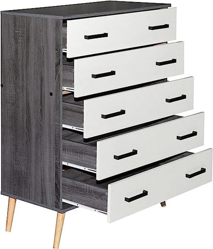 Go Green Woods Eli Mid-Century Modern 5 Drawer Chest