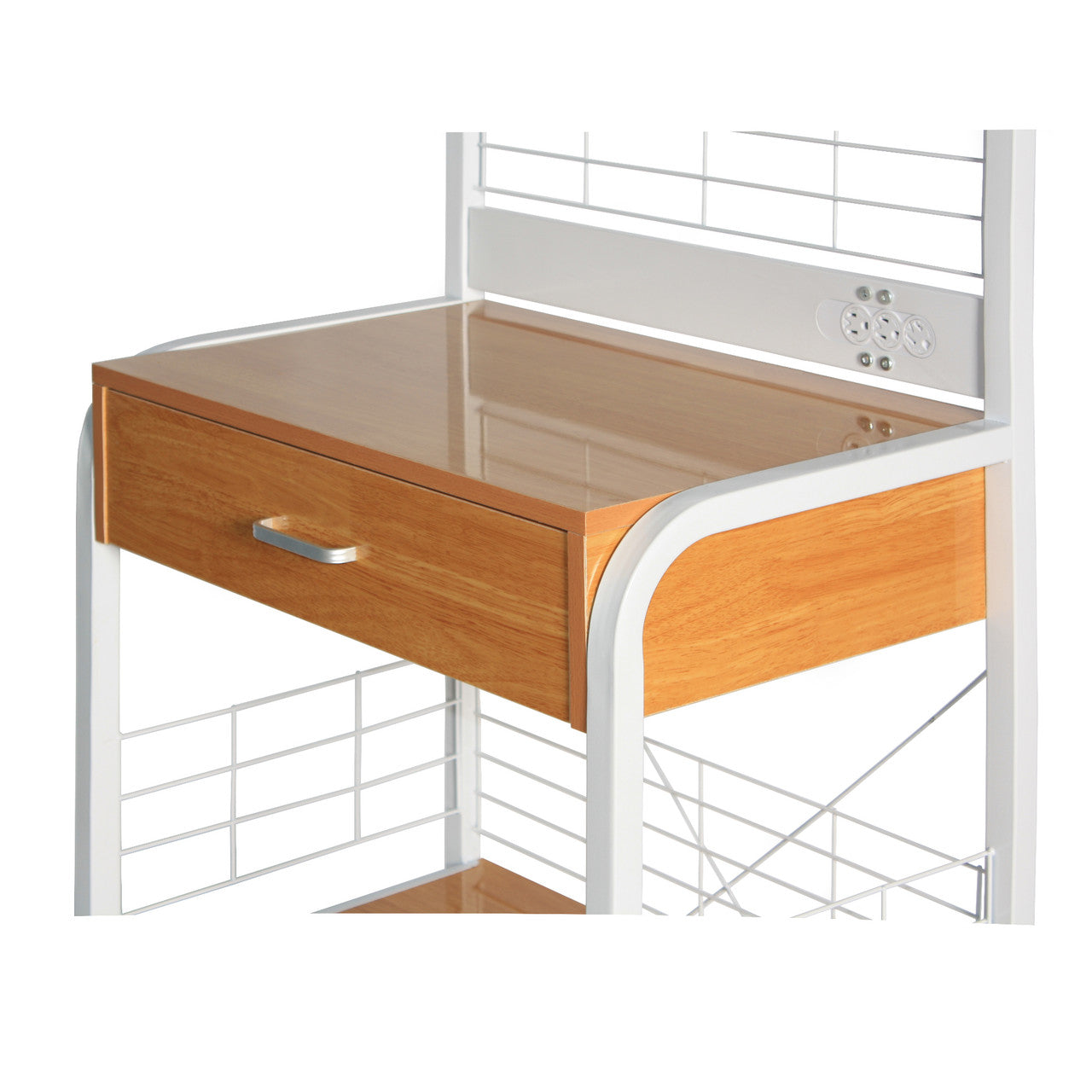 Go Green Woods Kristi Metal Frame Microwave Stand with Storage