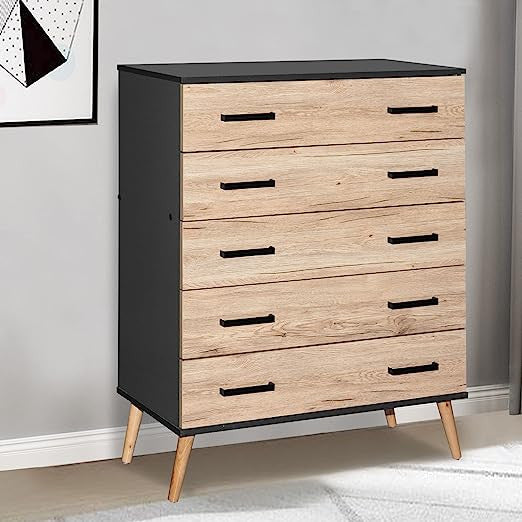 Go Green Woods Eli Mid-Century Modern 5 Drawer Chest