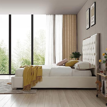 Go Green Woods Sophia Velvet King Bed with Silver Metal Frame