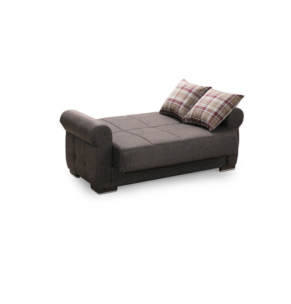 Silva Brown PU Leatherette Loveseat