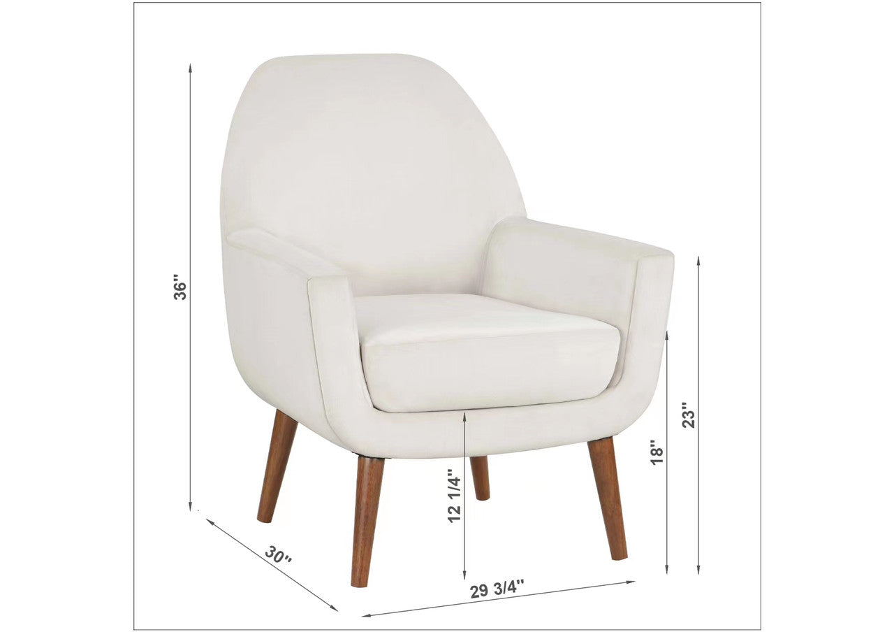 Astrid Sea Oat Velvet Mid-Century Arm Chair