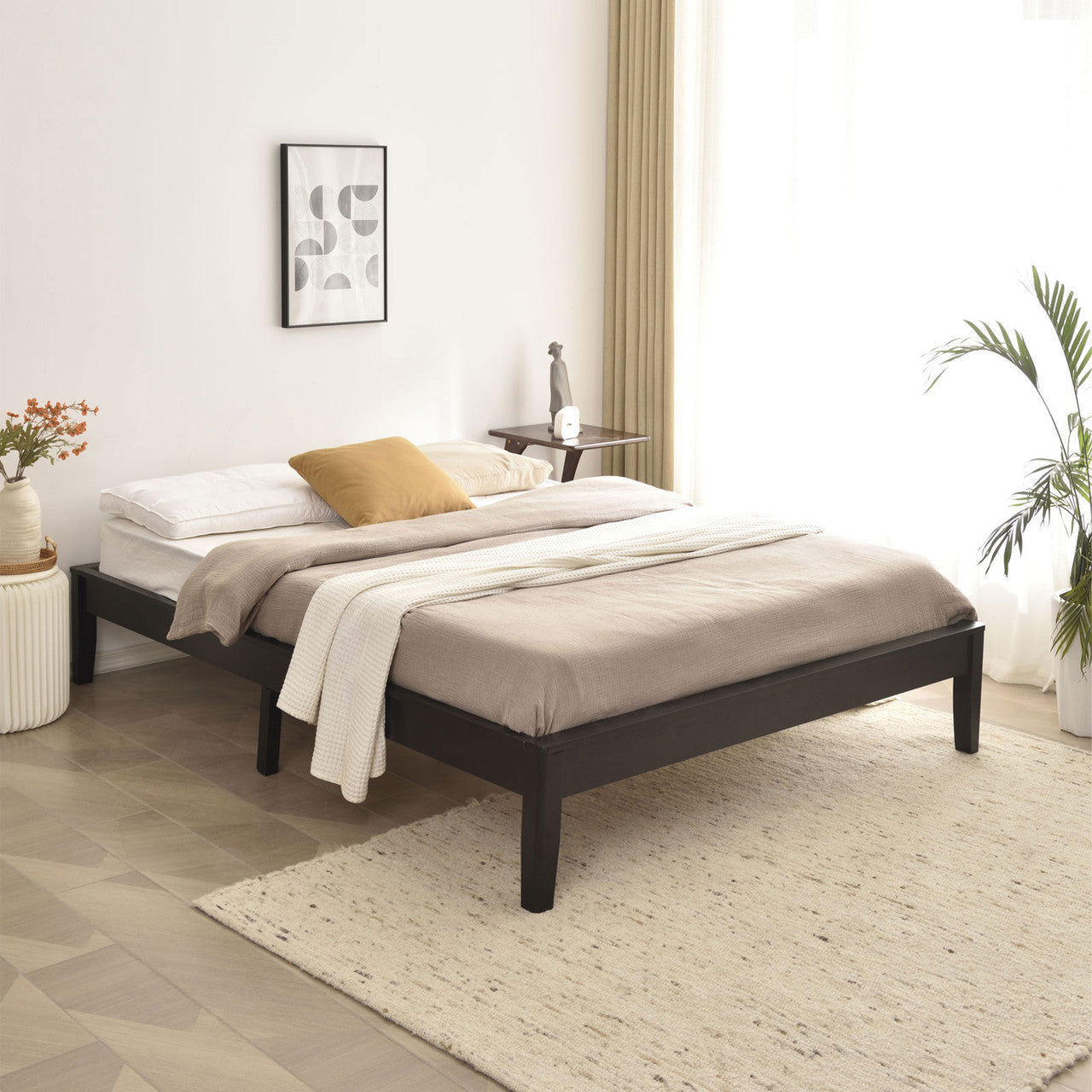 Go Green Woods Stella Solid Pine Wood Full Platform Bed Frame