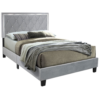 Go Green Woods Monica Velvet Upholstered Full Platform Bed