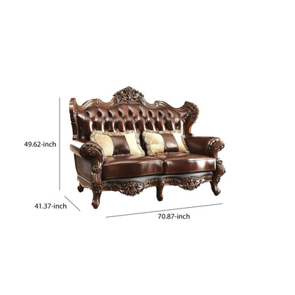 Regal Carvings Loveseat -  Cherry Brown