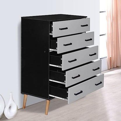 Go Green Woods Eli Mid-Century Modern 5 Drawer Chest