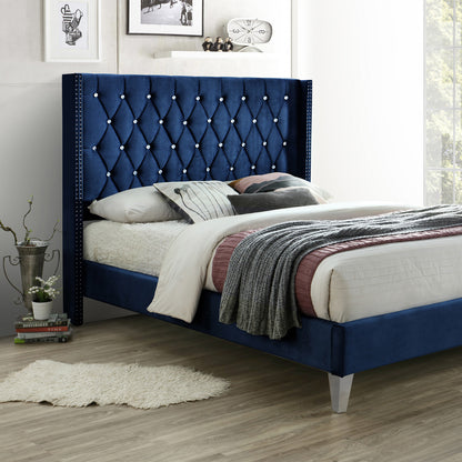 Go Green Woods Alexa Velvet Upholstered Full Platform Bed