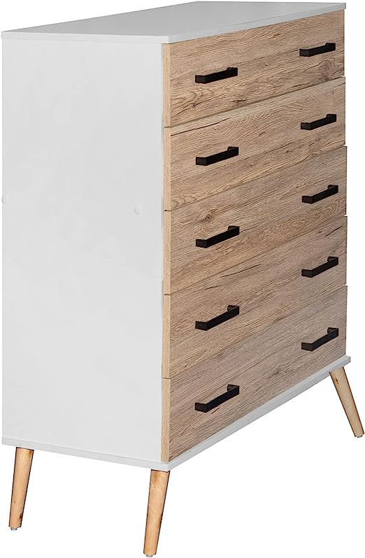 Go Green Woods Eli Mid-Century Modern 5 Drawer Chest