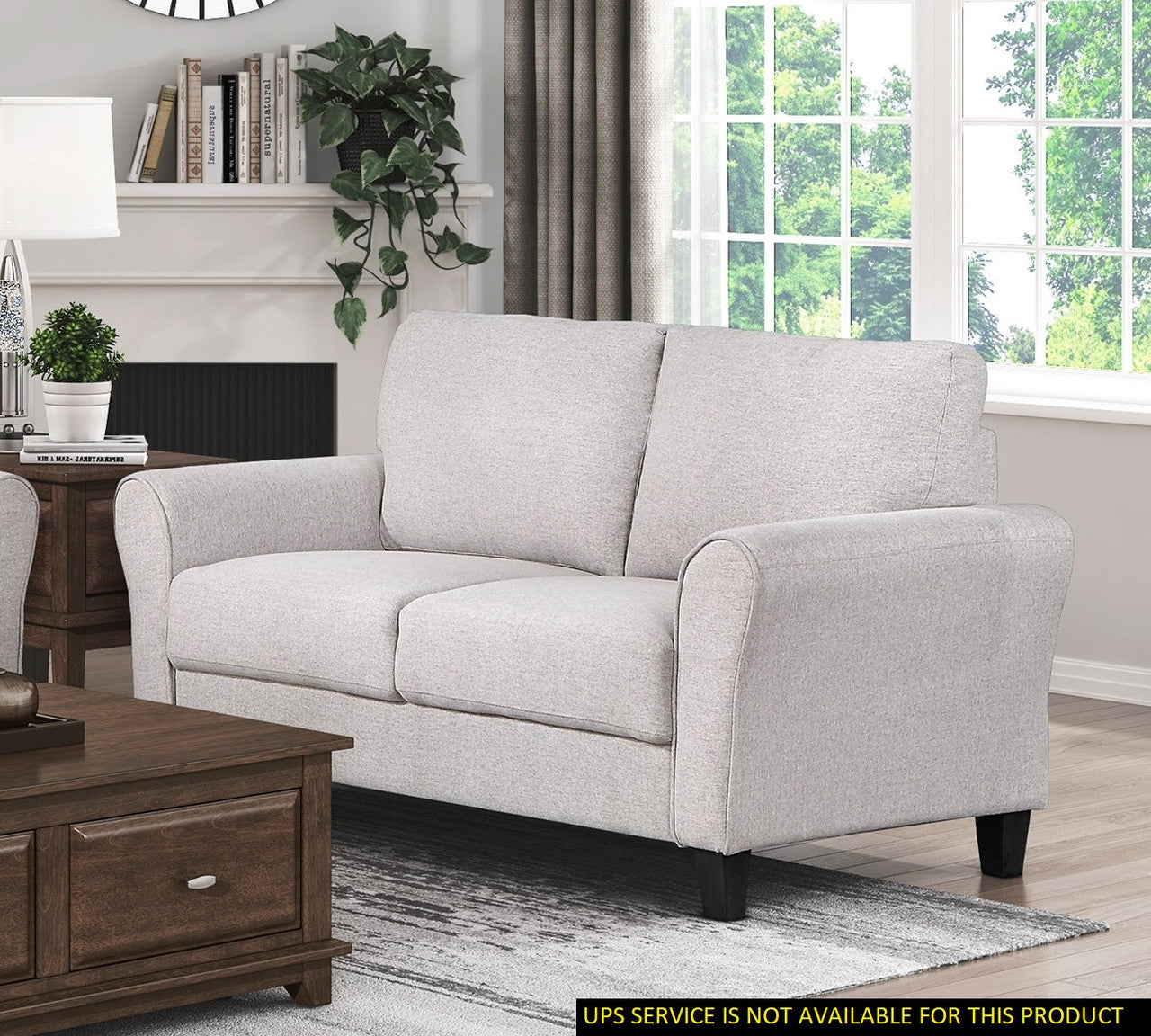 Contemporary Sand Hued Loveseat