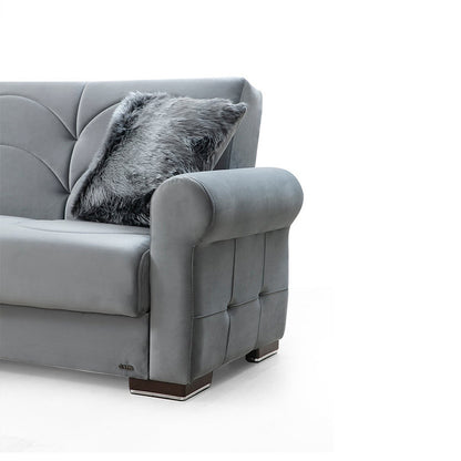 Madrid Gray Fabric Loveseat