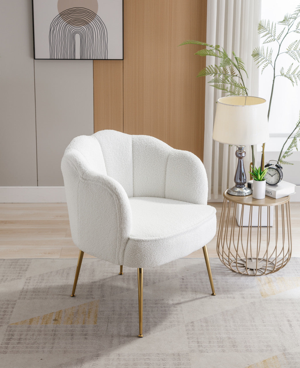 Teddy Gold Leg Shell Chair
