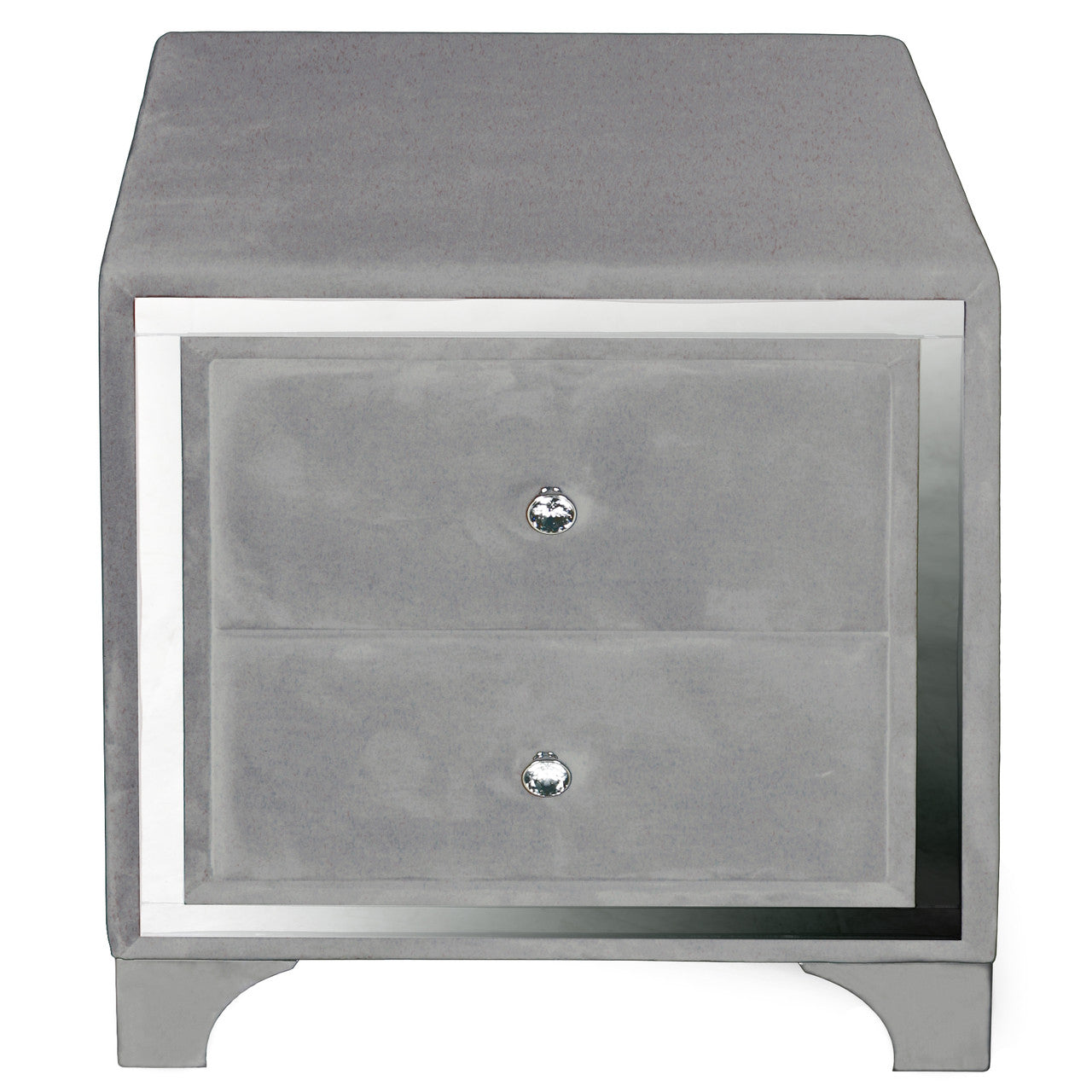 Go Green Woods Monica Velvet Upholstered 2 Drawer Nightstand