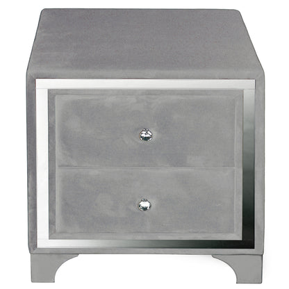 Go Green Woods Monica Velvet Upholstered 2 Drawer Nightstand