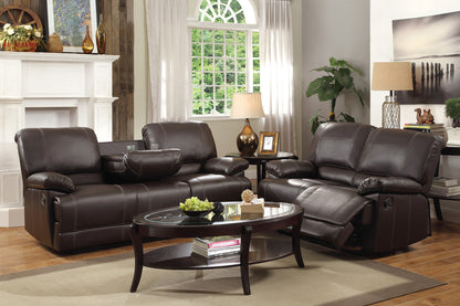 Dark Brown Double Reclining Faux Leather Loveseat