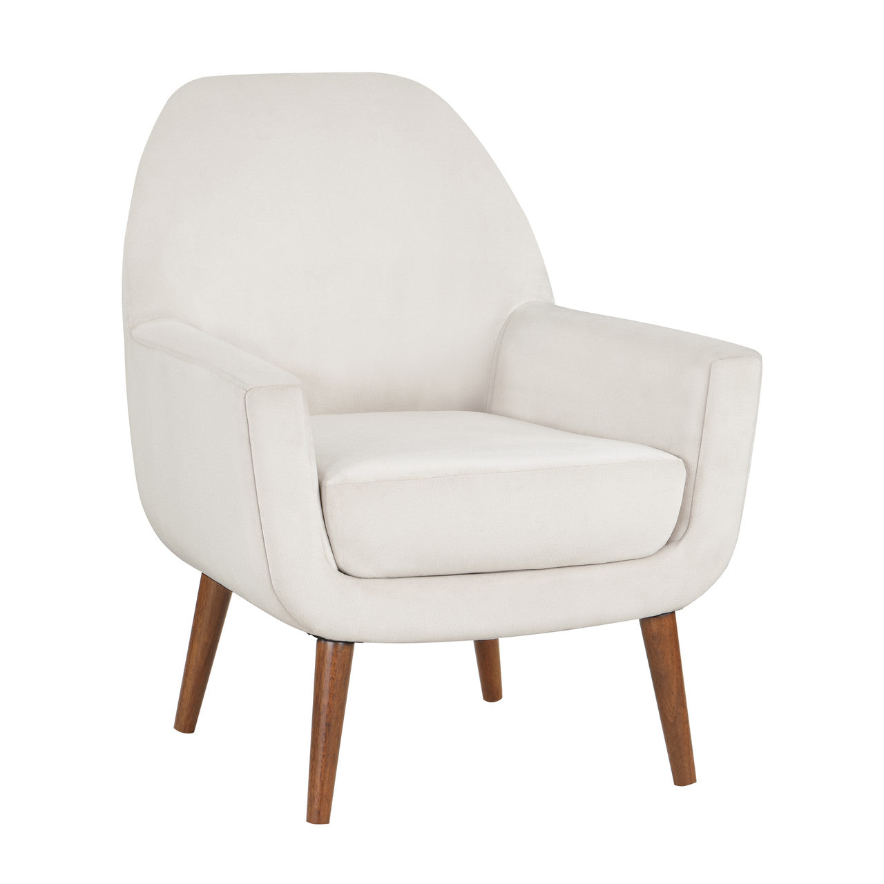 Astrid Sea Oat Velvet Mid-Century Arm Chair