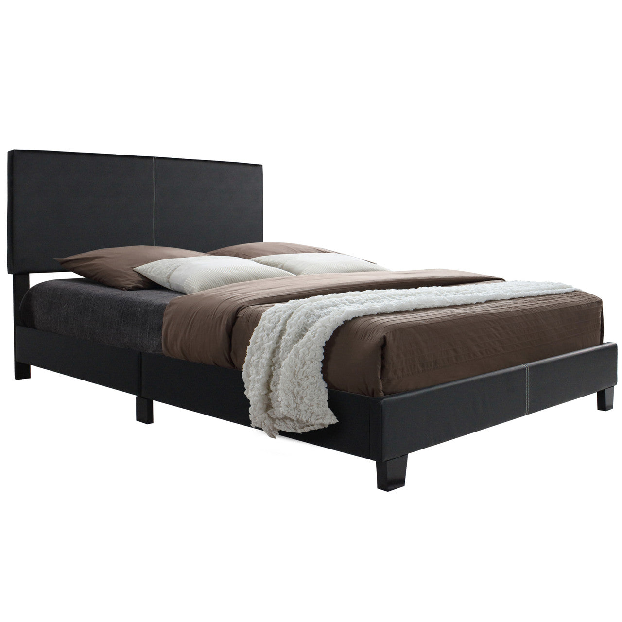 Go Green Woods Nora Faux Leather Upholstered Full Panel Bed