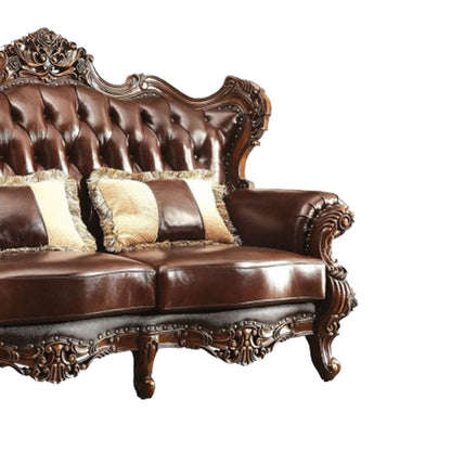 Regal Carvings Loveseat -  Cherry Brown